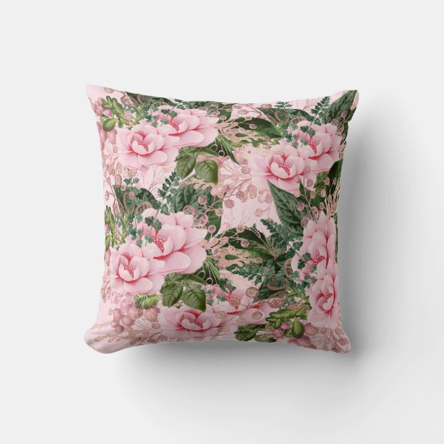 Almofada CUSHION PERSONALIZADO DO rosa FLORAL DESIGN (Frente)