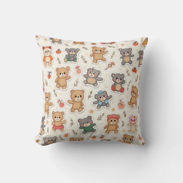 Almofada Cushion que expressa um urso fofo (Frente)