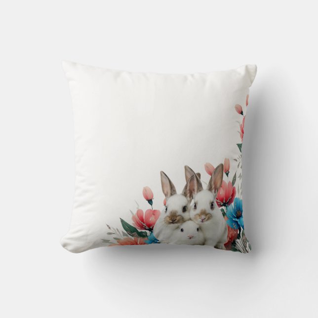 Almofada cushion rabbit and flowers (Frente)
