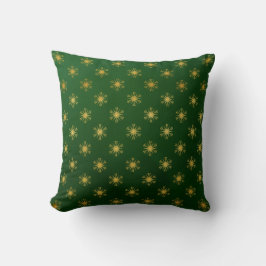 Almofada Cushion verde e Dourado com floco de neve