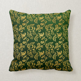 Almofada Cushion Vintage Dourado e Verde