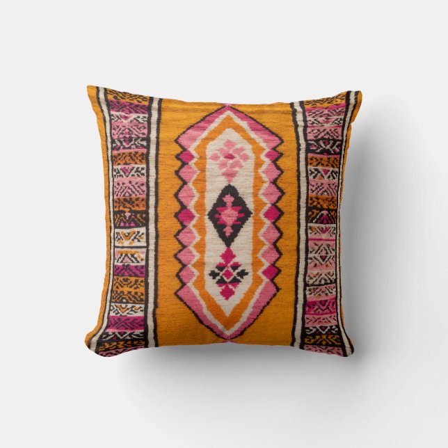 Almofada Cushion Vintage Kilim: Travesseiros Amarelos feito (Frente)