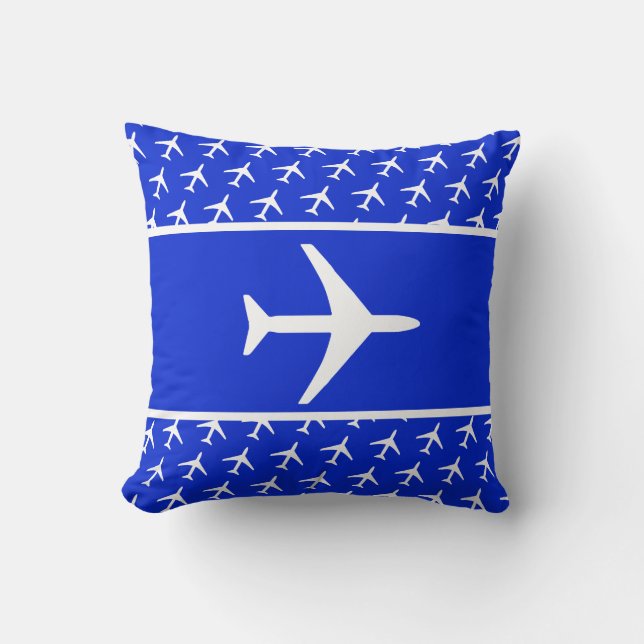 Almofada Cushion Voador Piloto de Avião Branco Funky (Frente)