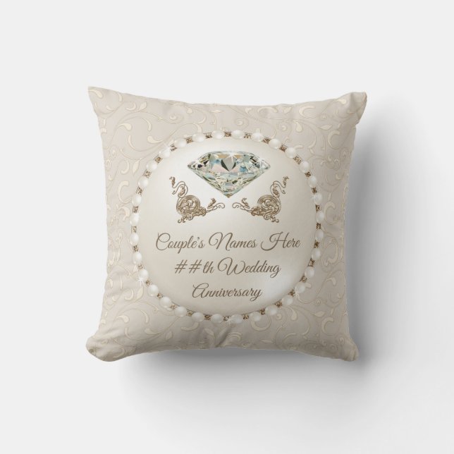 Almofada Cushions personalizados de aniversário de casament (Frente)