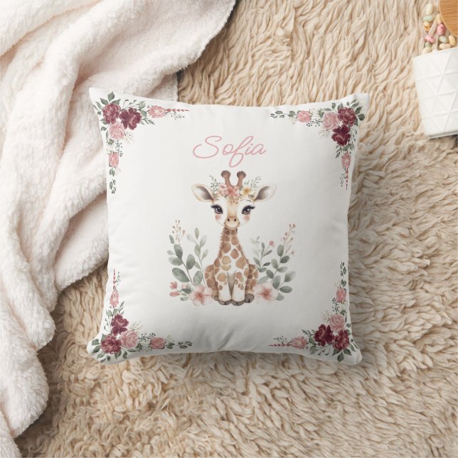 Almofada Custom Baby Girl Giraffe pillow,Personalized Name (Cobertor)