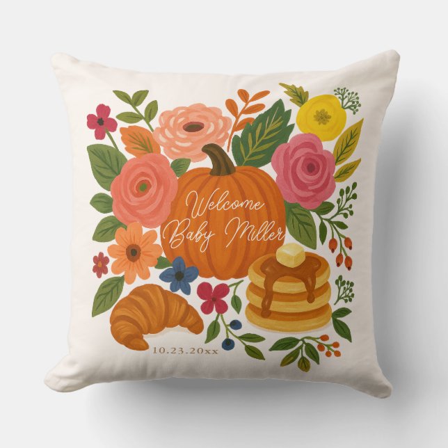 Almofada Custom Baby Shower Pillow - Little Pumpkin Baby (Frente)