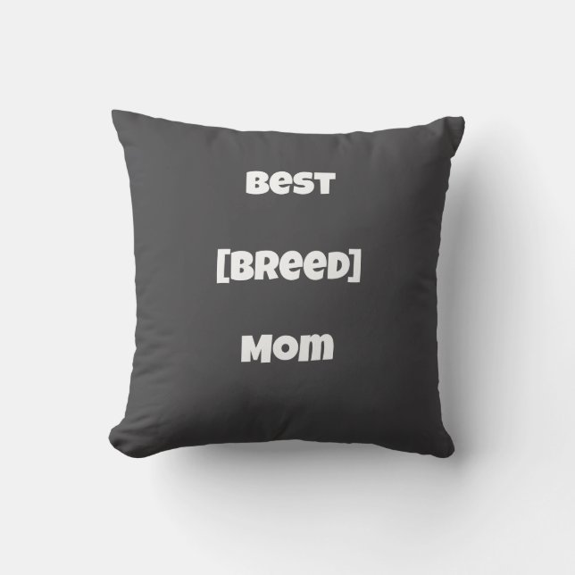 Almofada Custom [Breed] Mom Personalised Pillow - Dark Grey (Frente)