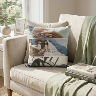 Almofada Custom Bride Wedding Photo Collage 