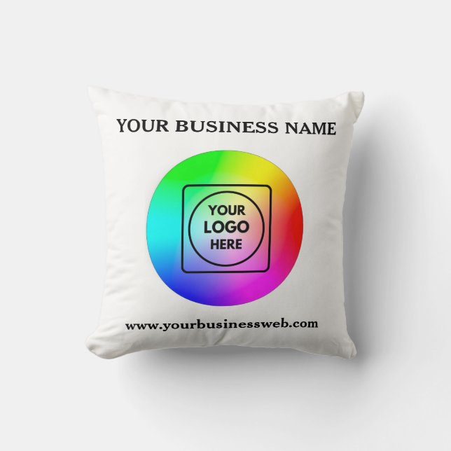Almofada Custom Business Logo Personalized Throw Pillow (Frente)