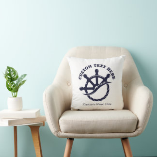 Almofada Custom Captain Boat Nautical Gift
