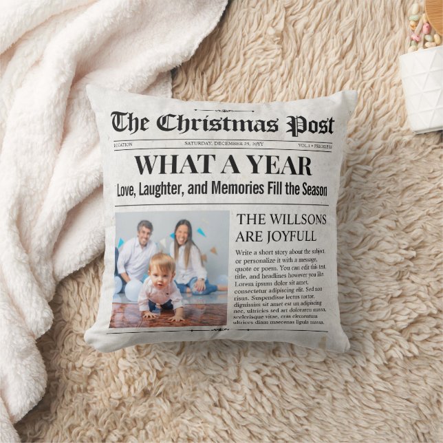 Almofada Custom Christmas Newspaper, Family Newspaper (Cobertor)