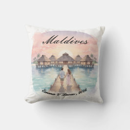 Almofada Custom Couple Maldives Honeymoon Keepsake