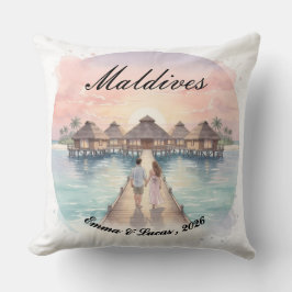 Almofada Custom Couple Maldives Honeymoon Keepsake