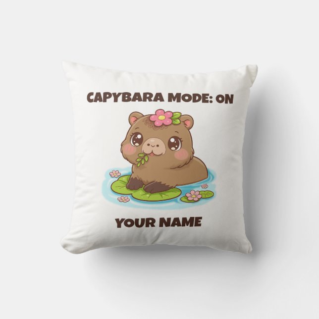 Almofada Custom Cute Kawaii Capybara Mode (Frente)