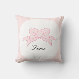 Almofada Custom Cute Pink Bow Girl Kids