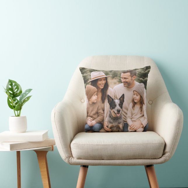 Almofada Custom Family Photo Throw Pillow (Cadeira)