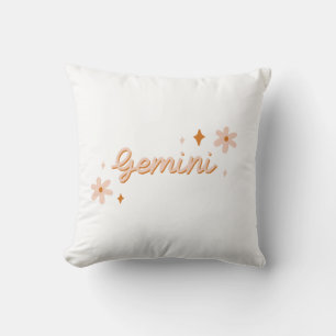 Almofada Custom Gemini Zodiac Name & Stars Minimalist Gift