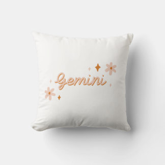 Almofada Custom Gemini Zodiac Name & Stars Minimalist Gift