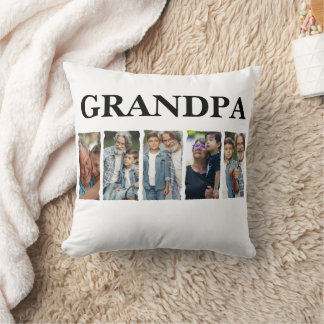 Almofada Custom Grandpa Photo Collage Personalized Gift