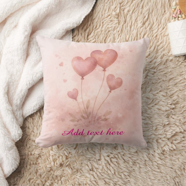 Almofada Custom Heart Balloon Throw Pillow (Cobertor)
