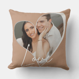 Almofada Custom Heart Shape Photo Throw Pillow