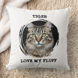 Almofada Custom Memorial Pet Pillow Love My Fluff Cat Gift