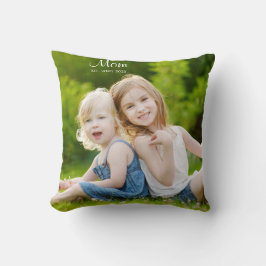 Almofada Custom Mom Established Modern Script Photo