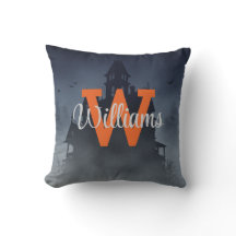 Custom Monogram Haunted House Halloween Decor