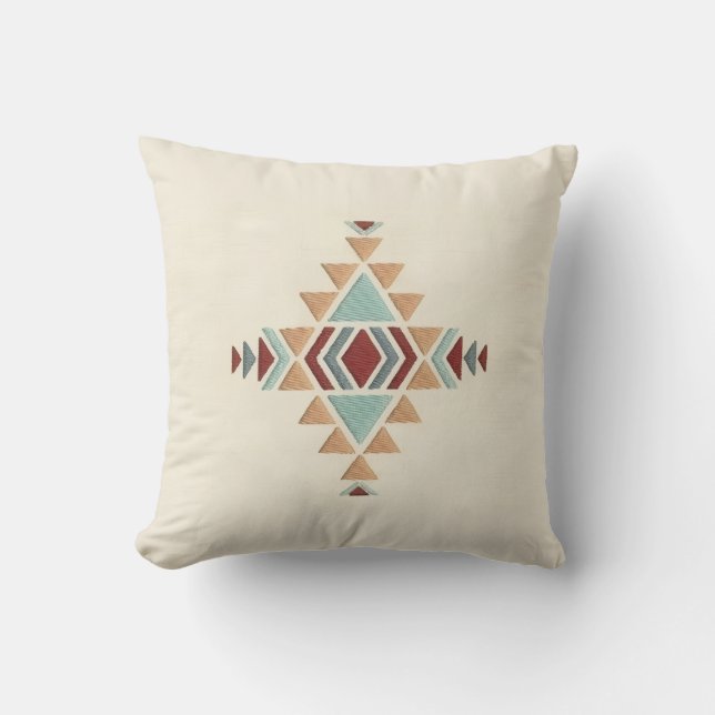 Almofada Custom Moroccan Geometric Embroidery Pattern Art (Frente)