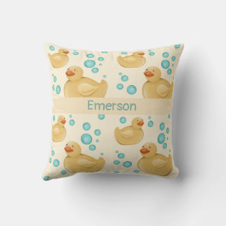 Almofada Custom Name Gender Neutral Duck Throw Pillow