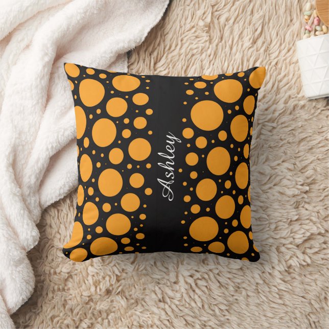 Almofada Custom Name Pumpkin Circles Throw Pillow Gift (Cobertor)