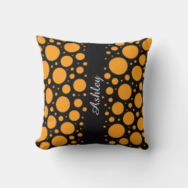 Almofada Custom Name Pumpkin Circles Throw Pillow Gift