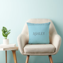 Almofada Custom Pastel Blue Throw Pillow | Name & Initials