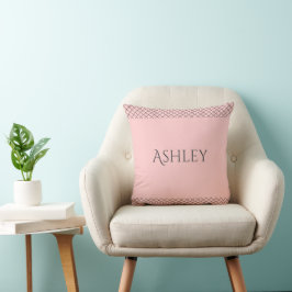 Almofada Custom Pastel Pink Throw Pillow | Name & Initials