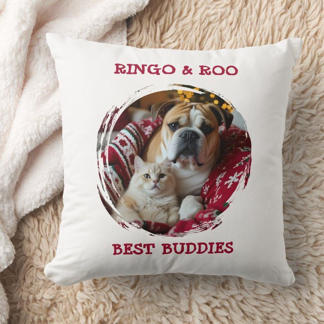 Almofada Custom Pet Pillow Best Buddies Cat Dog Names Gift (Criador carregado)