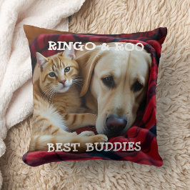 Almofada Custom Pet Pillow Best Buddies Cat Dog Names Gift