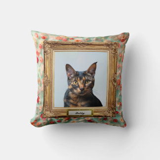 Almofada Custom Pet Portrait Cushion – Your Cat in a Frame