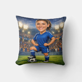 Almofada Custom Photo-Face Soccer/Football Star Caricature