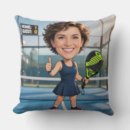 Almofada Custom Photo Head Padel/Pickleball Player Caricatu