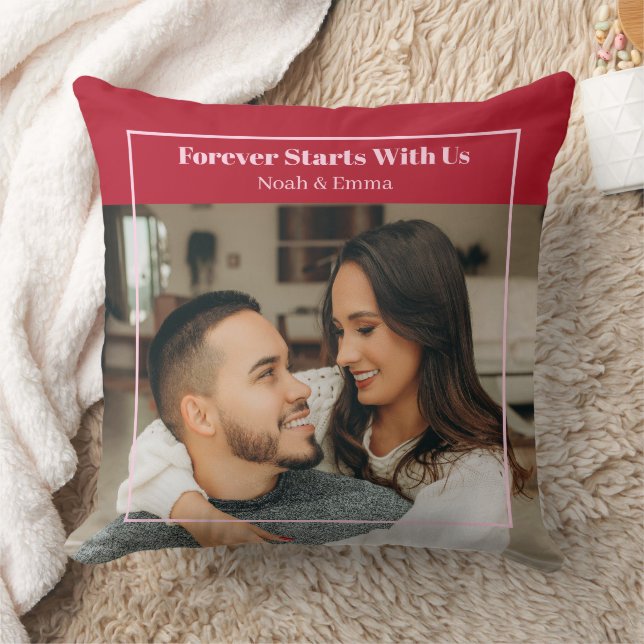 Almofada Custom Photo & Text Romantic Gift - Personalized  (Cobertor)