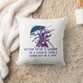 Almofada Custom Quote Japanese Samurai Blue Ink Art Pillow