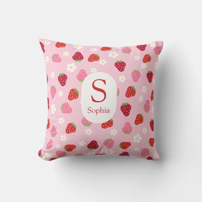 Almofada Custom Strawberry & Daisy Baby Pillow (Frente)