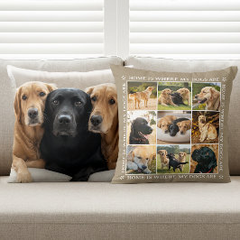 Almofada Custom Text Photo Collage Pet Dog Love Brown