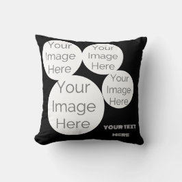 Almofada custom Throw Pillow 4 photo text template black