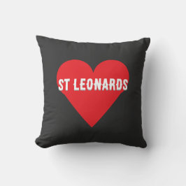 Almofada Custom your city or St Leonards heart Throw Pillow