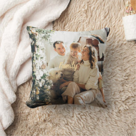 Almofada Customizable Family Holiday Throw Pillow For Decor