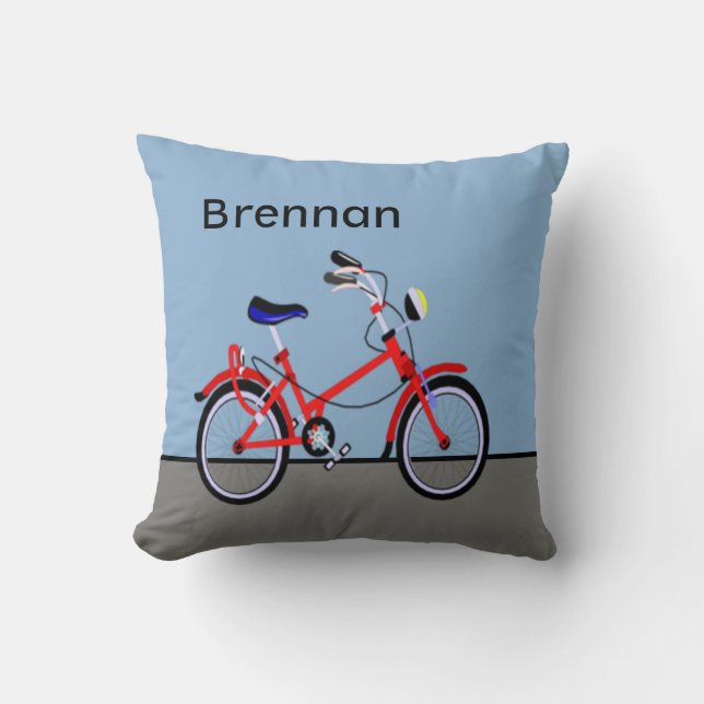 Almofada Customizável conhecido da bicicleta vermelha e da (Frente)