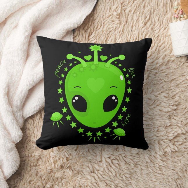 Almofada Cute Alien Peace Hope Love Fun Extraterrestrial (Cobertor)