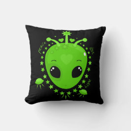 Almofada Cute Alien Peace Hope Love Fun Extraterrestrial