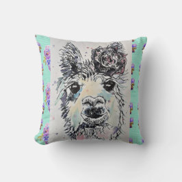 Almofada Cute Alpacca Lllama Watercolor Art Baby Cushion